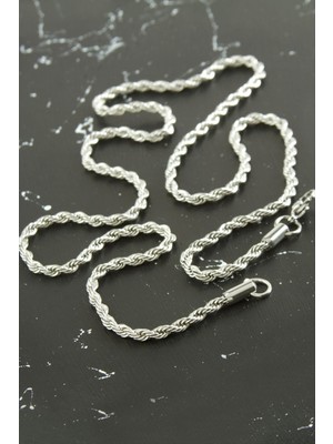 Ayena Moda Burgulu Zincir Çelik Kolye 55 cm