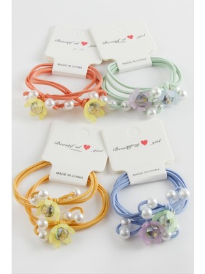 Ayena Moda Çiçek Inci Lastikli Toka 2 Adet