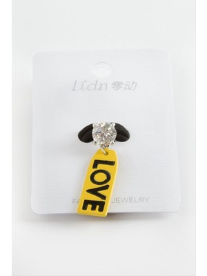 Ayena Moda Love Yazılı Tek Taş Lastikli Toka