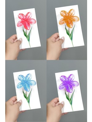 Ayena Moda 100 Adet Simli Renkli Lotus Toka 8 cm Kına Seti