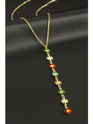 Ayena Moda Papatya Mineli Çelik Y Kolye