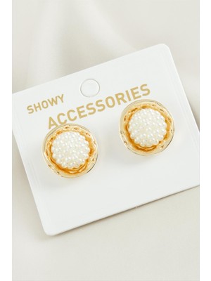 Ayena Moda Çiçek Trend Inci Küpe