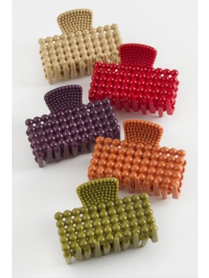 Ayena Moda Dikdörtgen Renkli Mandal Toka 6 cm