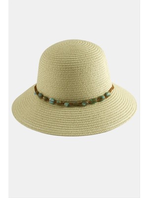 Ayena Moda Akik Doğaltaşlı Hasır Şapka