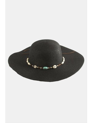 Ayena Moda Etnik Boncuklu Hasır Şapka