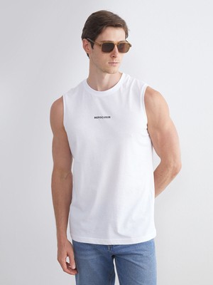 Lc Waikiki Yeni Sezon Bisiklet Yaka Baskılı Erkek Kolsuz Tişört