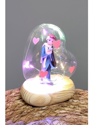 Ayena Moda Kalp Işıklı LED Fanus