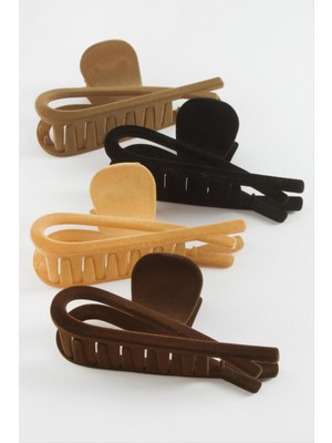 Ayena Moda Oval Renkli Kadife Mandal Toka 13 cm