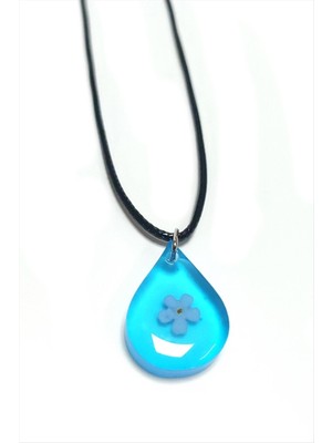 Ayena Moda Unutma Beni Çiçeği Damla Epoksi Kolye