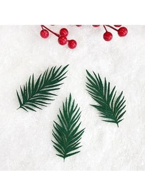 Keçe Süs, Çam Yaprağı 10X5 cm 3 Adet Yeşil