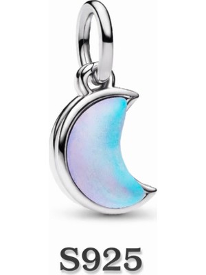 Poseidons Jewellery Mavi Yeni Ay Çift Sallantılı Charm