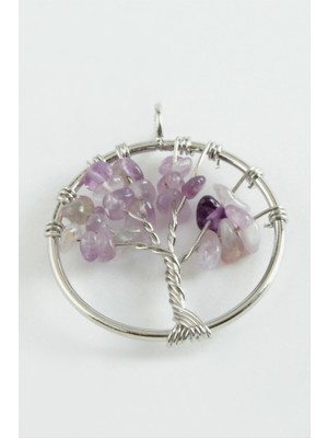 Ayena Moda Ametist Kalp Doğaltaş Kolye Ucu