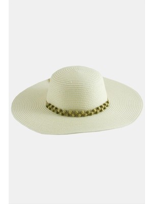 Ayena Moda Boncuk Örme Hasır Şapka