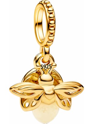 Lines Bijuteri Gold Renk Gümüş Fosforlu Ateşböceği Charm