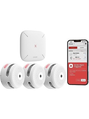 Akıllı Duman Dedektörü, SBS50 Baz Istasyonu Ile, Wi-Fi Duman Alarmı, Ev Güvenlik Uygulaması ile Uyumlu, Kablosuz Bağlantılı Mini Yangın Alarmı, Model FS31
