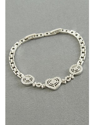 Ayena Moda Xuping Kalp Zirkon Taşlı Lüks Çelik Bileklik