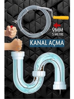 Ayena Moda Turk Profesyonel Kanal Açma Sprali  Kanal Gider Tıkanık Açıcı 5 mt