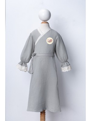 Dekim Moda Müslin Çocuk Namaz Elbisesi | Kalp ve Gül