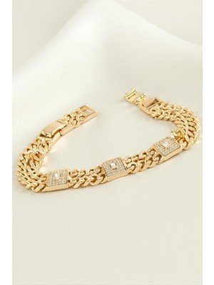 Ayena Moda Xuping Kare Zirkon Taşlı Lüks Çelik Bileklik