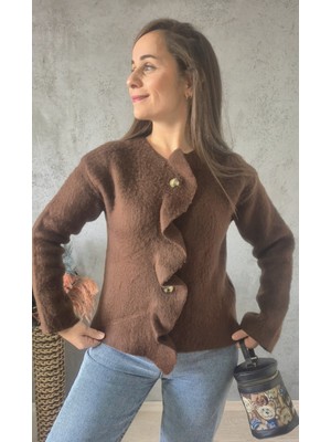 Filiz Yılmaz Butik Önü Fırfırlı Hırka