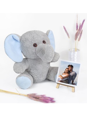 Şövaleli Ayıcık,çerçeveli Pelüş Ayıcık,ofis Hediyesi Fotoğraflı Ayıcık,20-25 cm Ayıcık,civciv,eşek,,inek,fil,,tavşan,hediye (Fil)