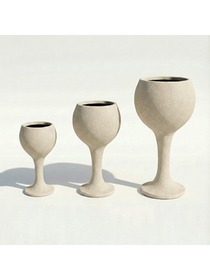 Hobi Tarım Büyük Beton Saksı Seti 60-80-100CM