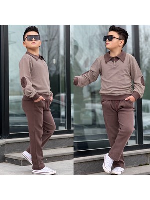Burçak Butik Erkek Çocuk Sweat - Pantolon Kışlık Full Likra Alt Üst 2'li Takım - Bayramlık