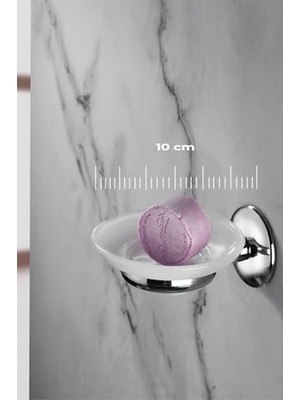 Krom Kaplama Mat Plastik Hazneli Katı Sabunluk S-105