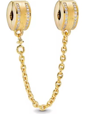 Hector Co Jewellery Gold Renk Güvenlik Zinciri Charm