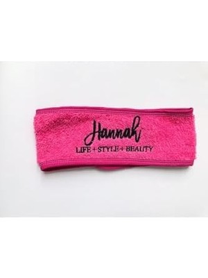 Hannah Makyaj& Yüz Temizliği & Cilt Bakımı Detay Uygulamalar Için Pembe Renk Saç Bandı Havlu Kumaş