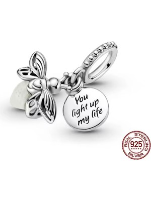 Hector Co Jewellery S925 Ateşböceği Karanlıkta Parlayan Sallantılı Charm