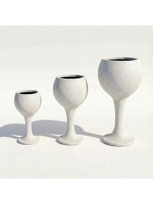 Hobi Tarım Büyük Beton Saksı Seti 60-80-100CM