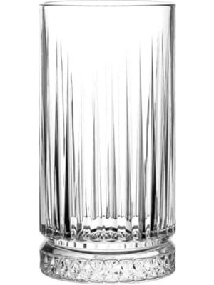 6’lı Kristal Desenli Uzun Cam Bardak – Şeffaf Meşrubat Bardağı, Su, Meyve Suyu ve Kokteyl Için Zarif ve Dayanıklı Bardak Seti