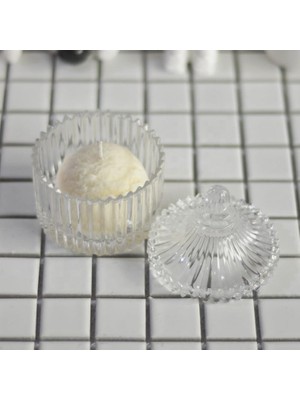 Şekerlik Kesim Şeker Kutusu Mini Cam Lokumluk Kesme Kapaklı Kahve Yanı Sunumluk