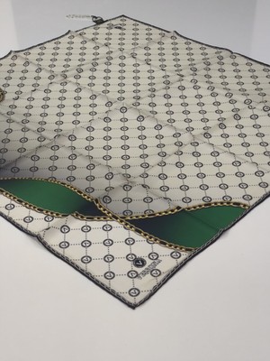 Vissona Tivil Ipek Eşarp Zincir Model Siyah Yeşil 1018-5