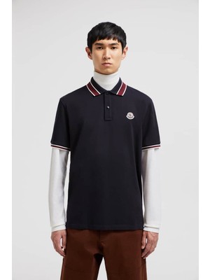 Moncler Logolu Yama Detaylı Pamuklu Polo Tişört