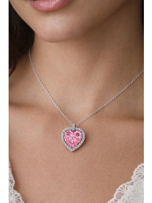 Poseidons Jewellery 925 Ayar Pembe Büyük Madalyon Kolye