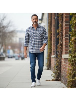 Eren Style Klasik Pamuklu Uzun Kollu Çift Cepli Gömlek (Regular Kalıp)