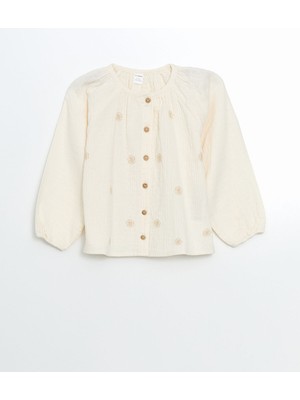 Lc Waikiki Yeni Sezon Bisiklet Yaka Çiçekli Kız Çocuk Gömlek