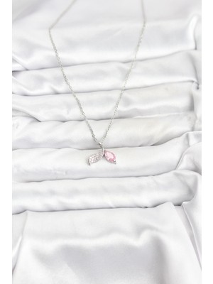 ForWhat Zarif Boyunlar Için Silver Çelik Zincirli Zirkonlu Balık Kuyruğu Kadın Kolye