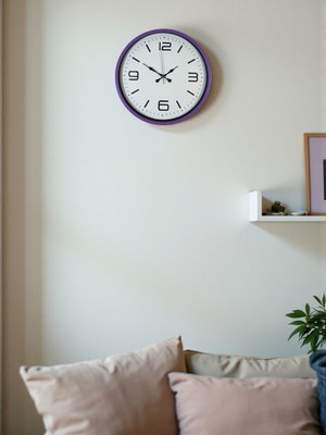 N&M Store Zentime 36 cm Mor Dekoratif Duvar Saati