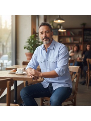 Eren Style Klasik Pamuklu Uzun Kollu Çift Cepli Gömlek (Regular Kalıp)