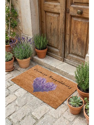 Valerine Life Lavanta Esintisi Evimize Hoş Geldiniz Ev Ofis İş Yeri Dış Mekan Kapı Önü Paspası 45x70cm