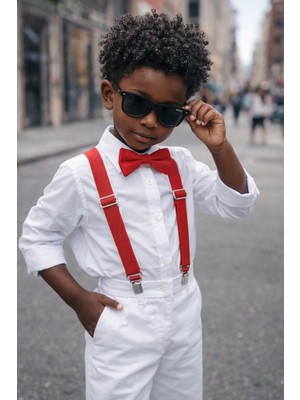 Algitsin OLA Algitsin O L A Çocuk Pantolon Askı +Papyon Seti