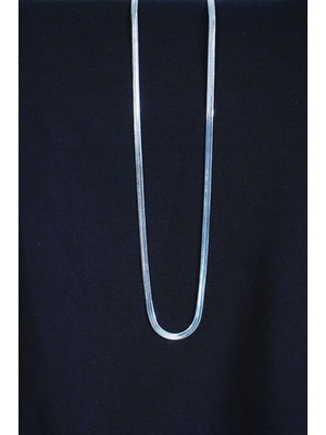 Pusat Italyan Çelik Kolye 45CM 4mm Paslanmaz Gümüş