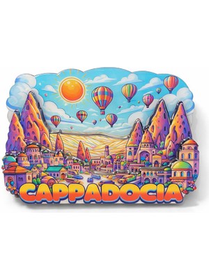 Store Mania Kapadokya Temalı Ahşap Buzdolabı Magneti Model 4 STRMIA-RSTTT34