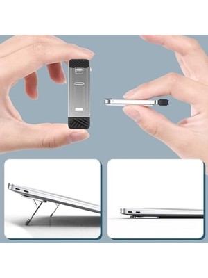 Cep Telefonu ve Dizüstü Bilgisayar Standı | Katlanabilir Ince Metal Braket | Taşınabilir, Ergonomik Laptop ve Telefon Standı | Masaüstü Çok Amaçlı Destek 1 Adet Ayak