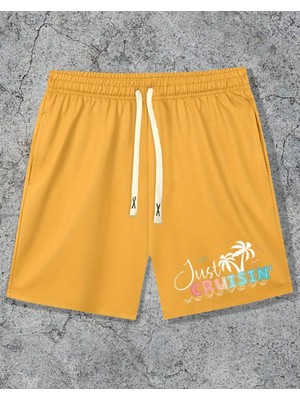 Punix Kids Punıx Kids Özel Seri Just Cruısın Baskılı Çift Cep Ultra Rahat 2 Iplik Erkek Çocuk Bermuda Şort