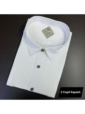 Eren Style Pamuklu Uzun Kollu Çift Cepli Kapaklı Gömlek (Regular Kalıp)