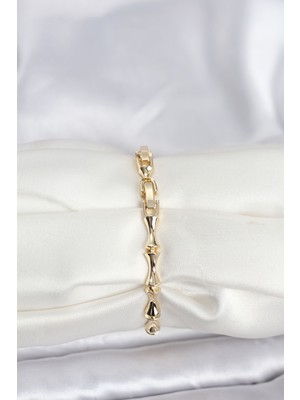 ForWhat Zarif Bilekler Için Golden Pirinç Zirkonlu Prestij Kemik Kadın Bileklik